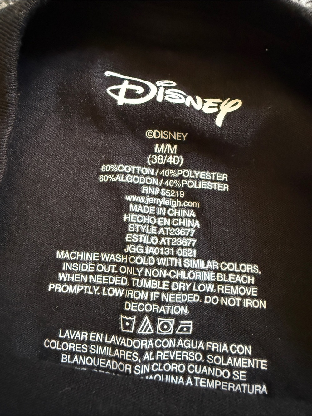 Disney Black Womens Medium Long Sleeve Mickey Logo Tee - Picture 5 of 7